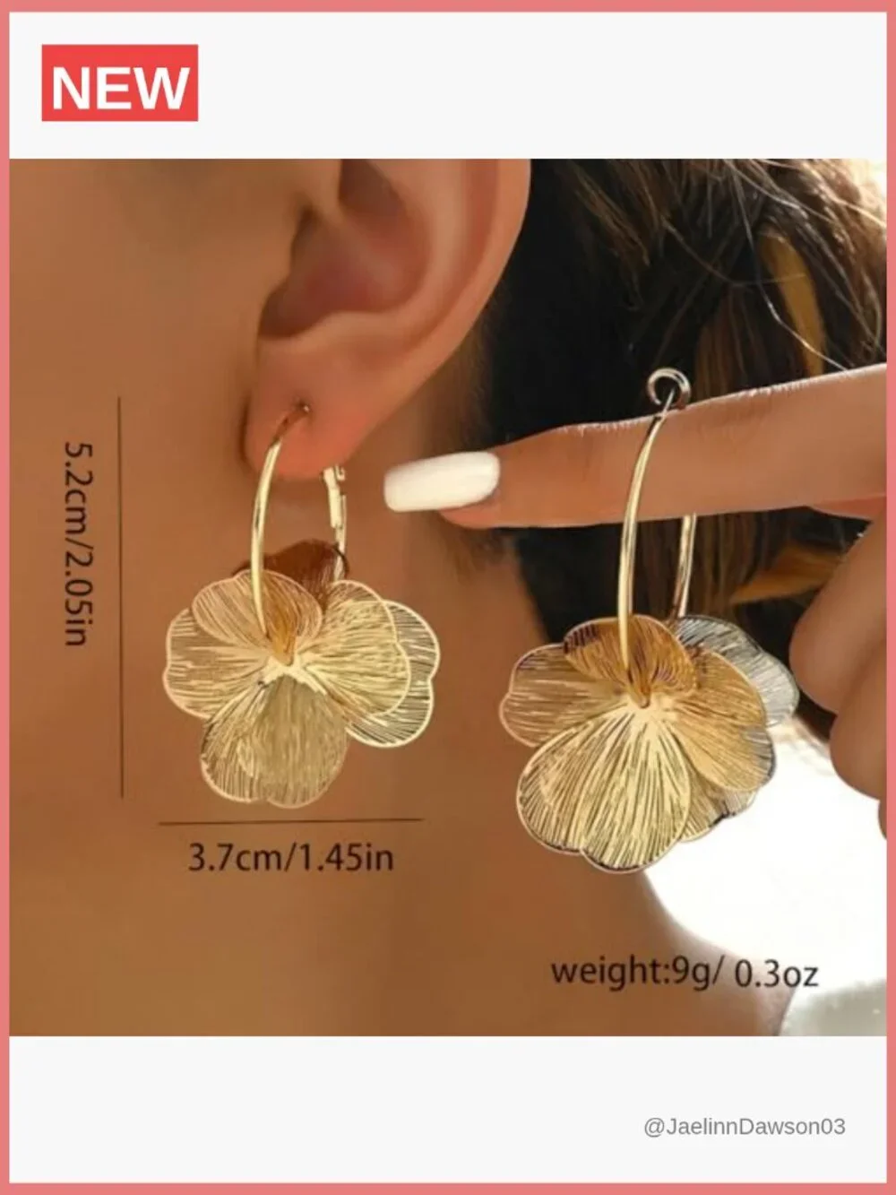 Drop Dangle Flower Earrings Statement Trendy Hoop Earring Floral Jewelry